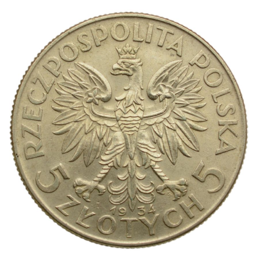 5 złotych 1934 r. - Głowa Kobiety (2)